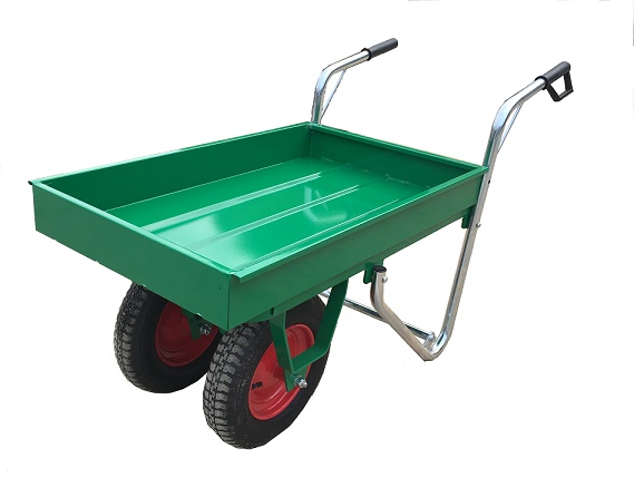 Carriola porta casse con vasca rettangolare in lamiera 550x900x100h 2 ruote 3.5;portata complessiva 200kg